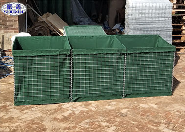 임시 요새화를 위한 Hesco 녹색 HDP에 의하여 직류 전기를 통하는 군 장벽
