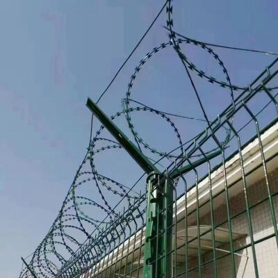 Razor Wire Galvanized Ribbon Barbed Wire Helical Water Resistant for Secure Sites, Farm Fence Outdoor Garden Protection