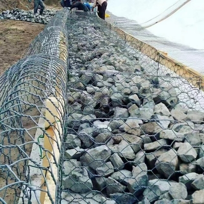 직류 전기로 자극된 표준 맥카페르리 6 각형 강선 테라메쉬 개비온 상자 옹벽