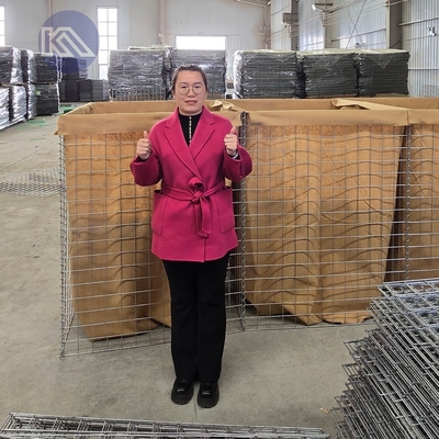 밀 1 Hesco 방벽 1.37m x 1.06m x 10m 아연 도금 강철 홍수 방어