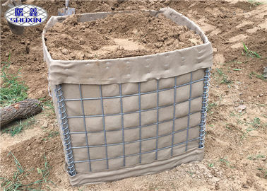 Geotextile에 의하여 일렬로 세워지는 군 HESCO 장벽, Gabion 높은 장력 용접된 장벽