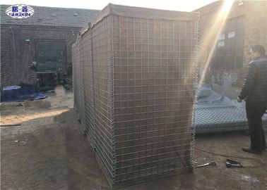 용접된 철망사 Gabion 상자 요새 모래에 의하여 채워지는 유형 베이지 Geotextile 피복