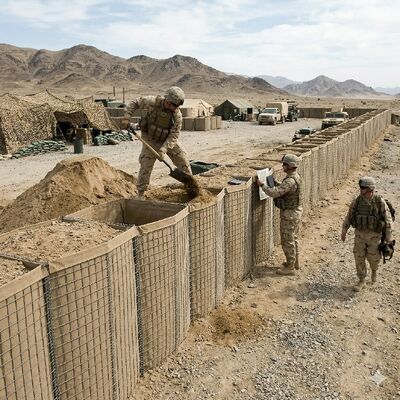 방어 장벽 3" X3" 용접 강철 돌망태 모래주머니 요새 홍수 경계 보안 방어벽