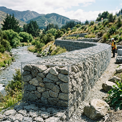 강둑 보호를 위한 공장 직접 짠 메쉬 Gabion 상자