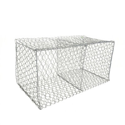 도매 PVC 크림 직물 가비온 상자 80x100mm 육각형 갈판 가비온 바구니