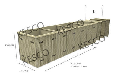 Geotextile Hesco 모래는 장벽 밀 7 모래에 의하여 채워진 Hesco 장벽을 채웠습니다