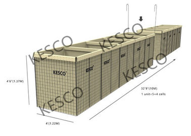 Hesco 요새 장벽 홍수 장벽 통제 밀 8 군은 벽을 모래로 덮습니다
