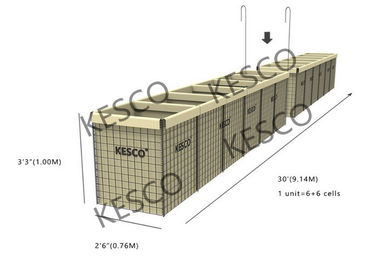 무거운 직류 전기를 통한 밀 9 군 방어적인 Hesco 장벽 체계