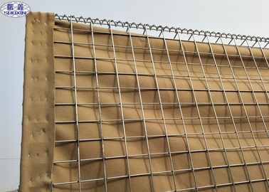 Geotextile 피복을 가진 철망사 군 Hesco 용접된 방어적인 장벽