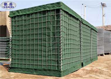 Galfan는 Geotextile Linded에 의하여 용접된 Hesco 방어적인 장벽 군 녹색을 입혔습니다