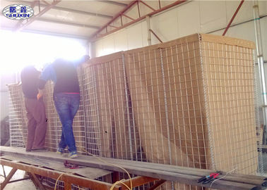Hesco Geotextile 피복을 가진 수세에 의하여 용접되는 Gabion 상자 장벽 1x1x1M