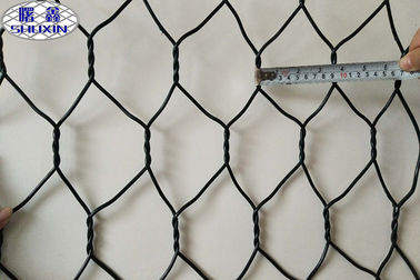 PVC는 길쌈한 Gabion 메시 상자 메시 철사 2.7mm/가장자리 철사 3.4mm를 입혔습니다